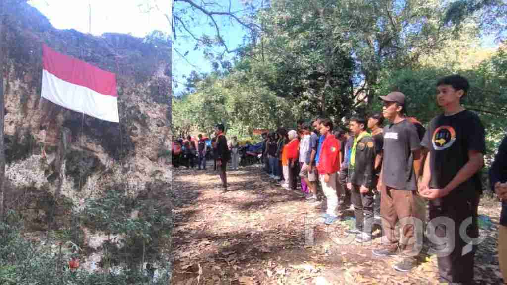 Peringatan HUT ke- 79 RI, Pecinta Alam Kabupaten Tuban Kibarkan Bendera di Tebing&nbsp;Gembul